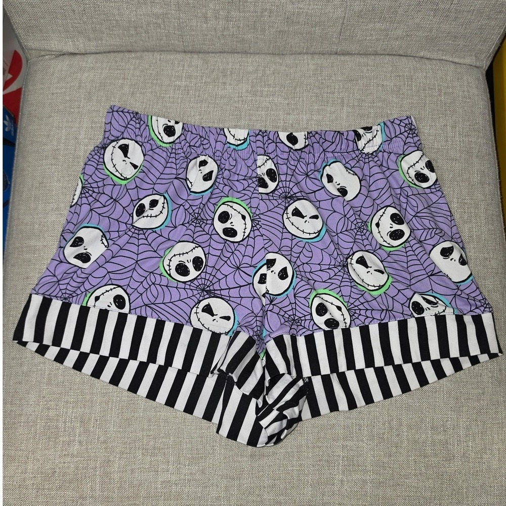 Disney Nightmare Before Christmas Jack Skellington Pajama Shorts Purple XS